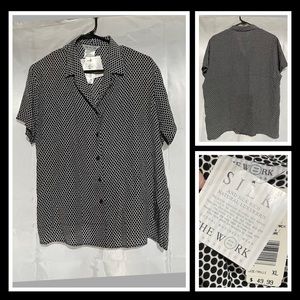 Ladies silk polka dot blouse